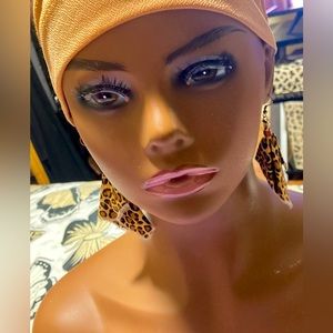 Print 100% cotton small earrings